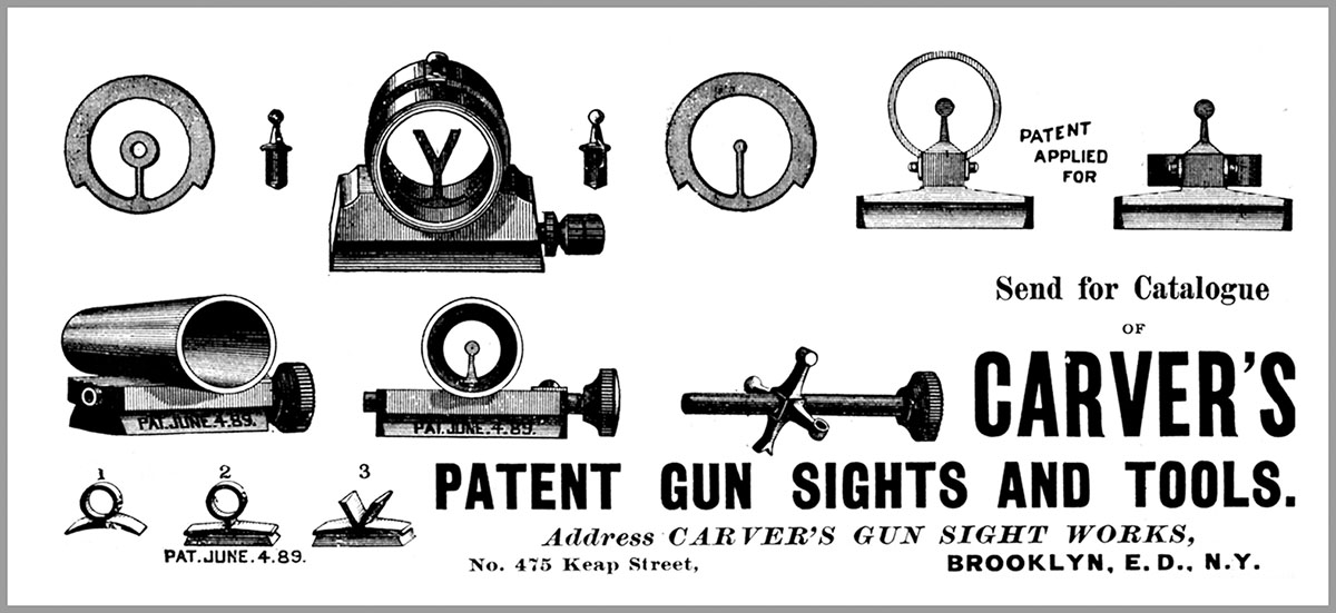 Carver’s Front Sights. This was an ad in Shooting & Fishing from May 1890.